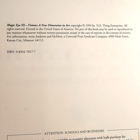 Magic Eye III: Visions – A New Dimension in Art | Vintage 1994 3D Illusions Book - Picture 5 of 8